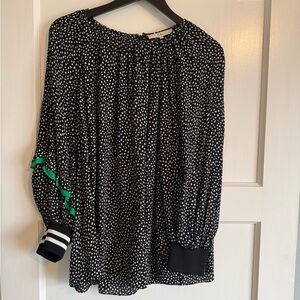 Tibi Monochrome Blouse with Green Accent